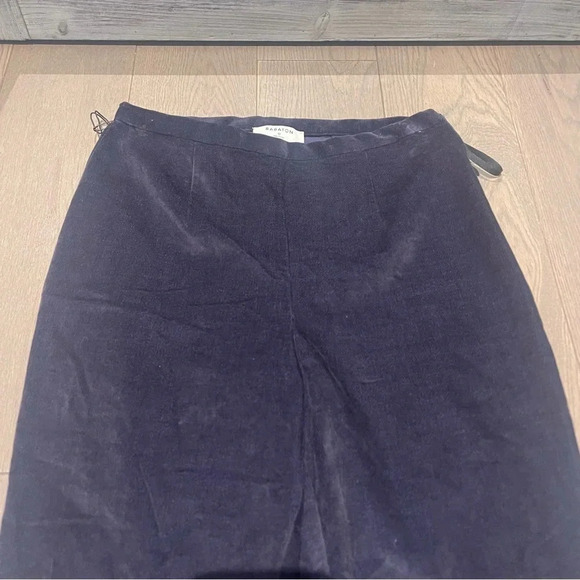 Aritzia Babaton Nigel Velvet High Waist Pants Navy Straight Leg Women’s Dress - Picture 4 of 10